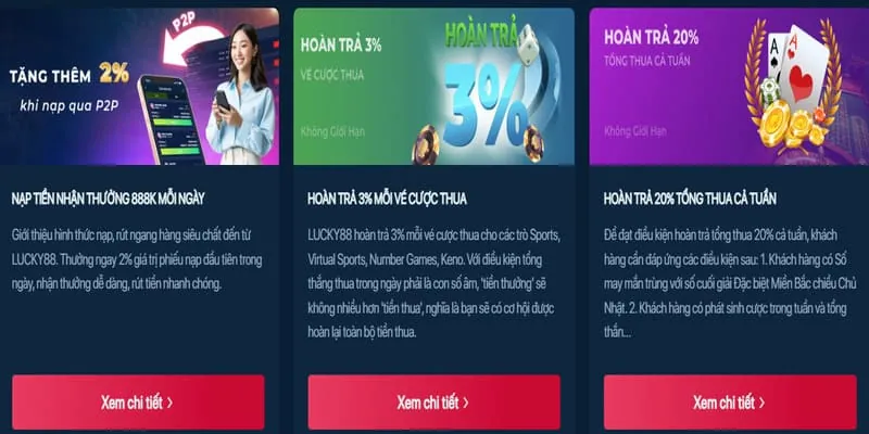 Hoàn trả tiền mặt cho sòng bạc trực tiếp